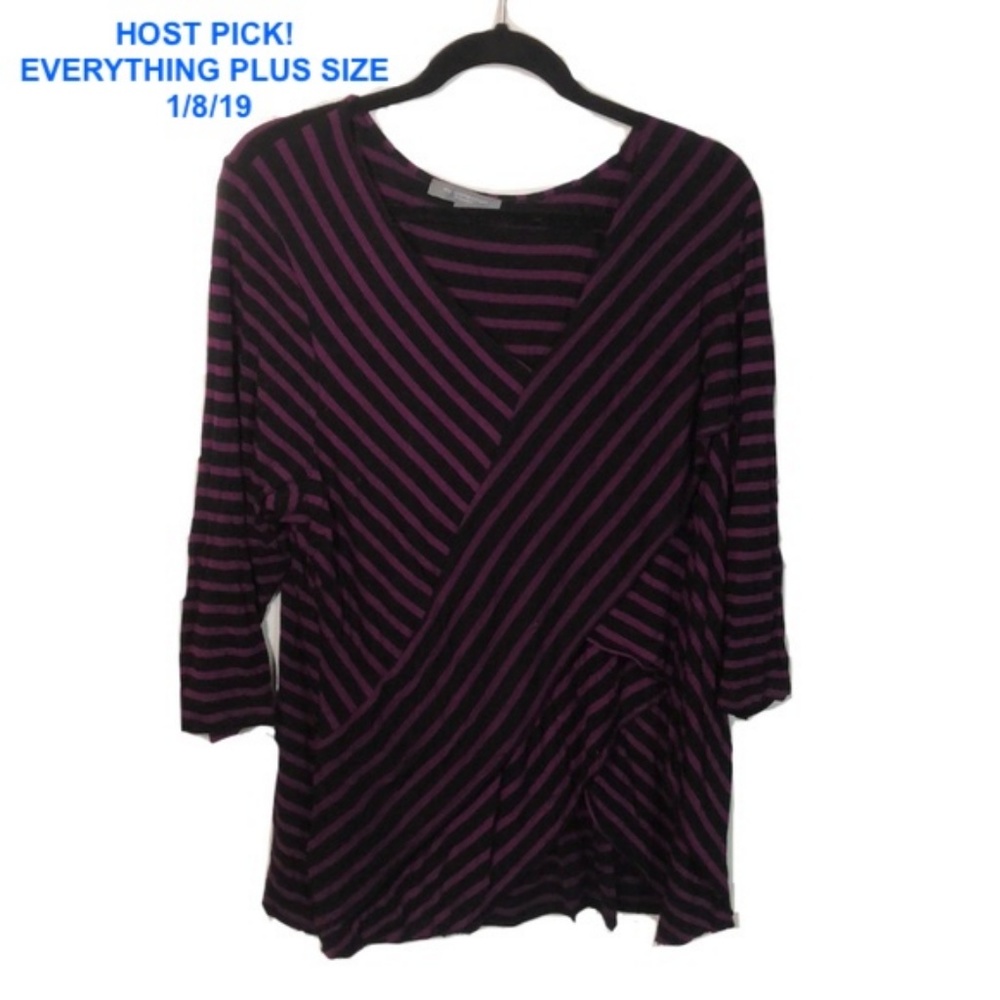 NY collection 3/4 sleeve v-neck 3x